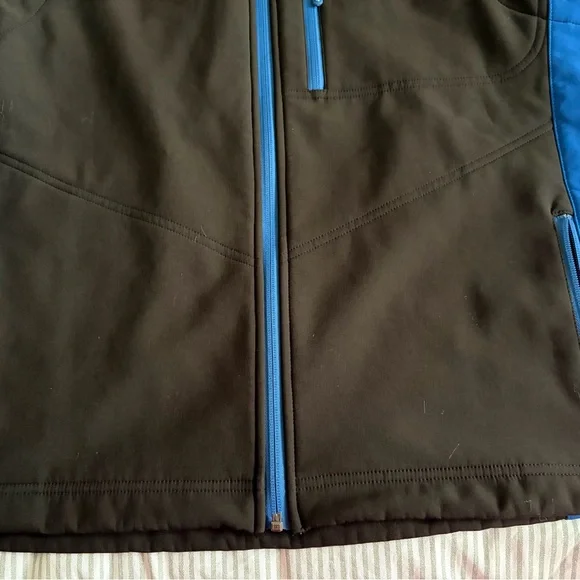 Wrangler Water Repellent Trail Vest Mens Size Large Blue/Black Full Zip MJK018X - Picture 3 of 8